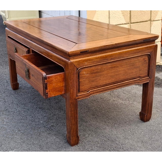 20th Century Ming Style Rosewood Two Drawer Coffee Table For Sale In Washington DC - Image 6 of 11