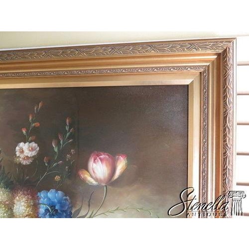 Gold Gold Framed Oil on Canvas, Floral Arrangement For Sale - Image 8 of 9