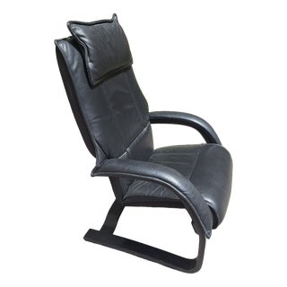 Black Leather Recliner Armchair attributed to Alvar Aalto for Artek, 1960s, Set of 2 For Sale