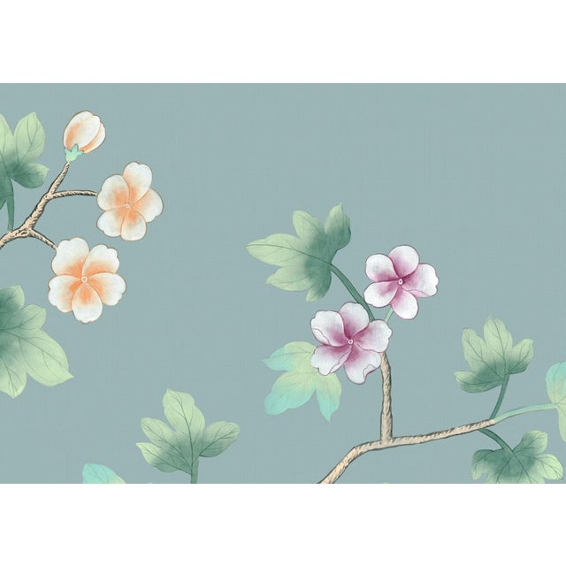 Not Yet Made - Made To Order 36" * H100"/Panel * 5ps, Grey Blue Tropical Rainforest Wallpaepr, Tropical Rainforest Style Wallpaper Mural, 5 Panels For Sale - Image 5 of 6