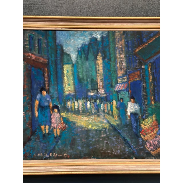 1960s Olle Larsson, City Street at Night, 1964, Oil on Canvas For Sale - Image 5 of 18