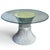 Italian Postmodern dining table featuring a monumental sculptural pedestal with a distinctive hourglass silhouette and...
