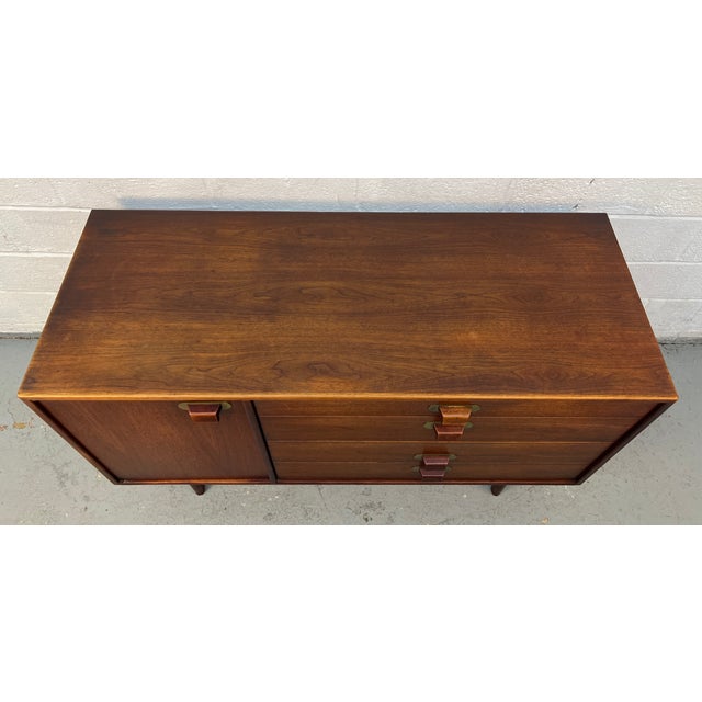 Mid 20th Century Vintage Jens Risom Four Drawer Walnut Sideboard, Attributed For Sale - Image 5 of 16