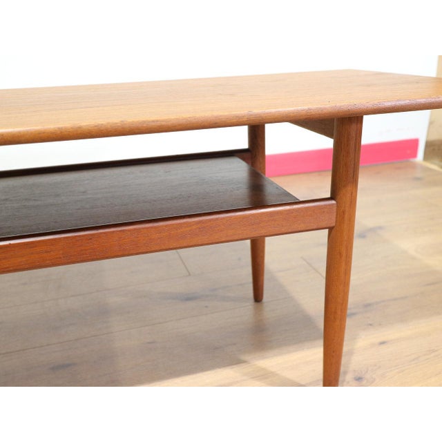 Brown Mid Century Modern Vintage Teak Coffee Table Danish Style For Sale - Image 8 of 14