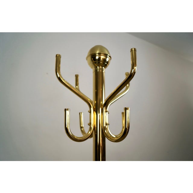 Brass 1980’s Hollywood Regency Brass Free Standing Coat Rack For Sale - Image 8 of 12