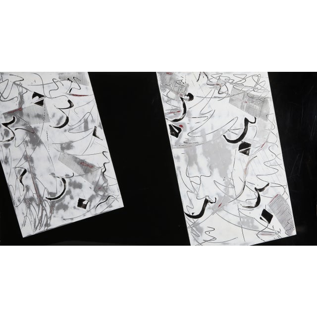 Jim Jacobs, Study for Decatur Ii, Mixed Media Lacquer on Plywood Laid Board, Signed Verso For Sale