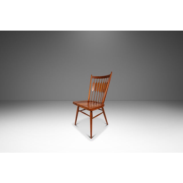 Drexel Set of Four (4) Mid-Century Modern Windsor "Centennial" Dining Side Chairs in Solid Walnut Attributed to Kipp Stewart for Drexel, Usa, C. 1960's For Sale - Image 4 of 18