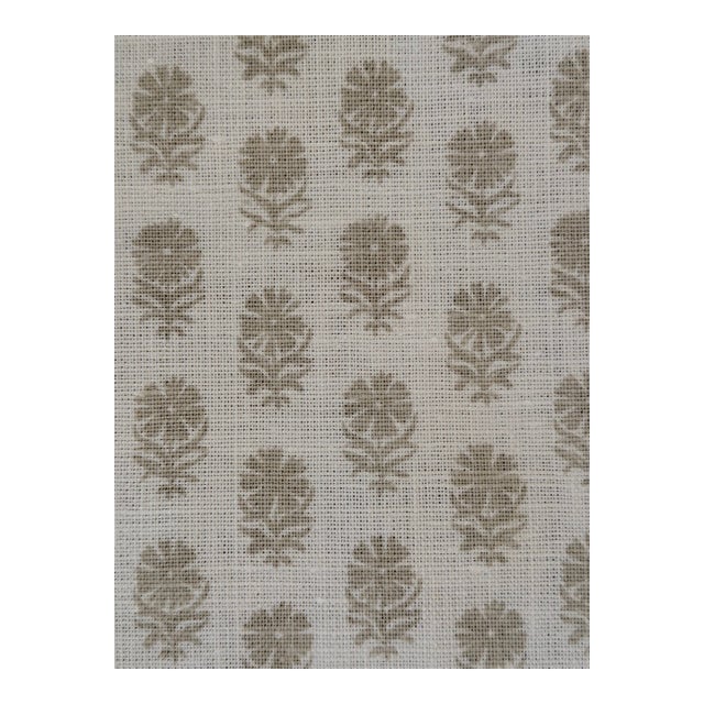 Marika Meyer Textiles Beatrix 3 Yards Oyster Linen Fabric For Sale
