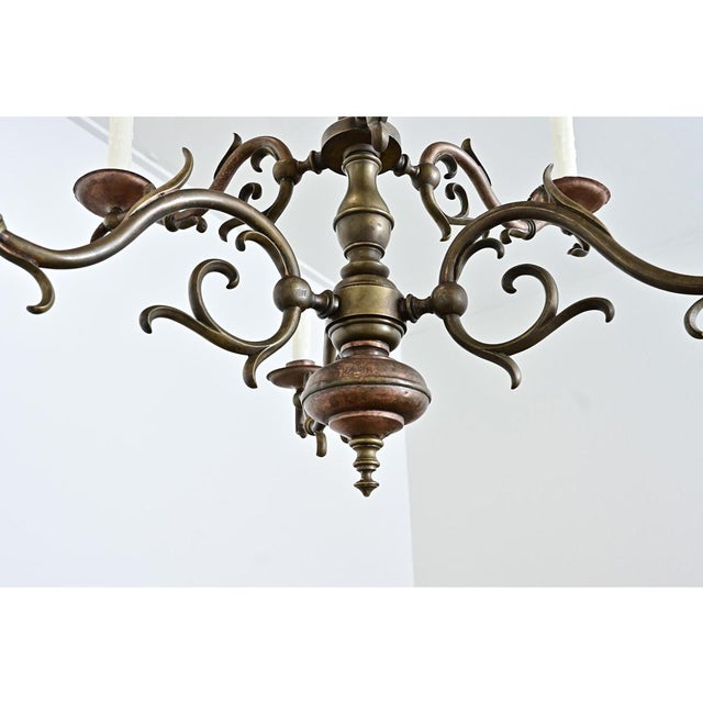 19th Century Traditional Brass Chandelier For Sale - Image 10 of 12