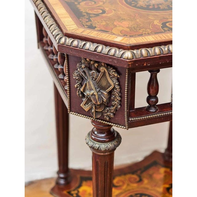 2000 - 2009 Louis XVI Neoclassical Inlaid Table For Sale - Image 5 of 11