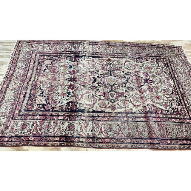 Antique Persian Kermanshah/Laver Carpet, C-1880's, For Sale In Chicago - Image 6 of 9