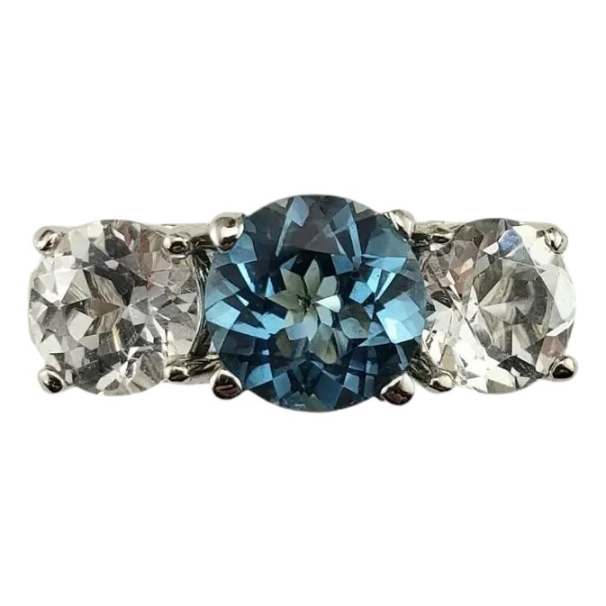 Late 20th Century Late 20th Century 14 Karat White Gold Blue ...