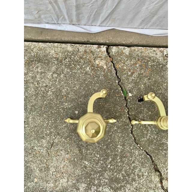 Metal 20th Century Brass Beehive Style Andirons - a Pair For Sale - Image 7 of 12