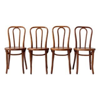 Set of Four Antique Great Northern Bentwood Dining Chairs For Sale