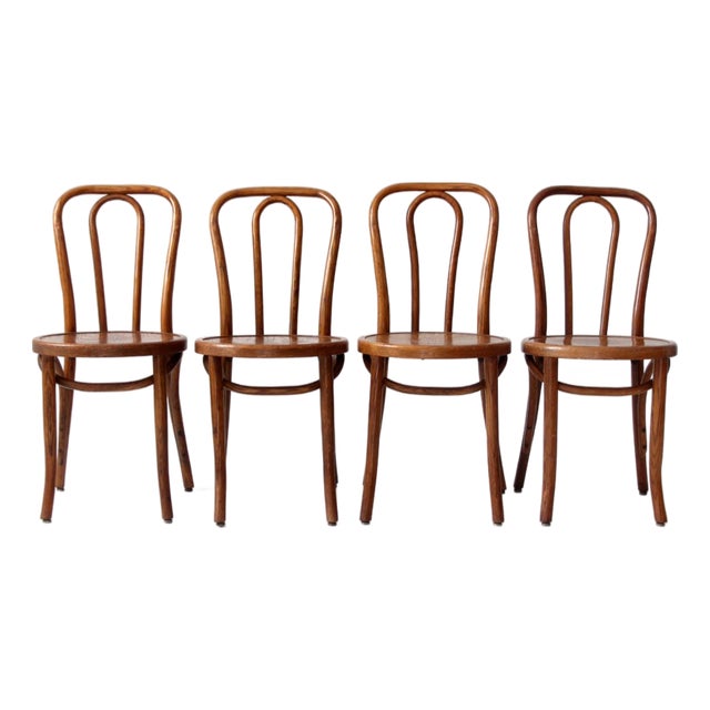 Set of Four Antique Great Northern Bentwood Dining Chairs For Sale