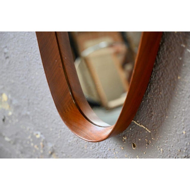 1960s Large Italian Wood and Rope Oval Mirror, 1960s For Sale - Image 5 of 12