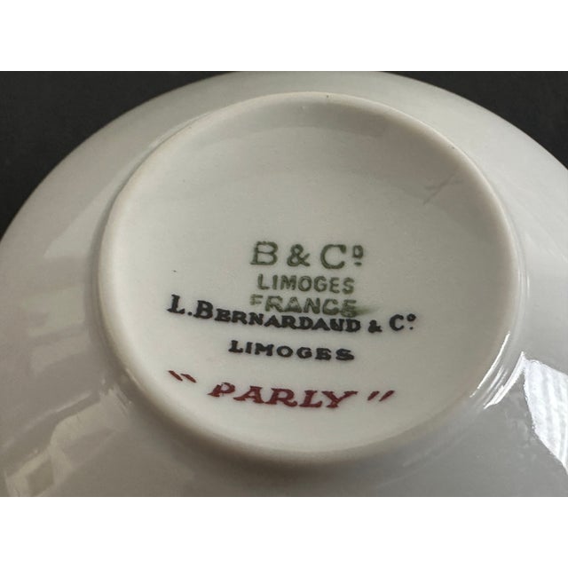 Mid-Century Modern 1950s Bernardaud Limoges Parly 16-Pc Dinner Set 4 Place Settings France Platinum Trim For Sale - Image 3 of 7