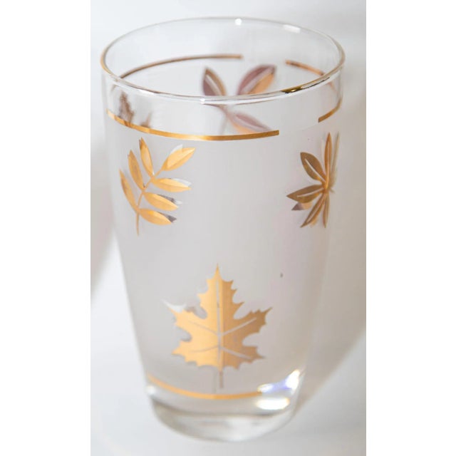 Vintage Libbey Frosted & Golden Foliage Cocktail Glasses, Set of 4 For Sale In Palm Springs - Image 6 of 11