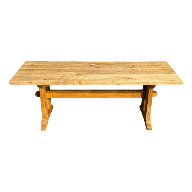 Bleached Oak Farmhouse Dining Table, 1925 For Sale