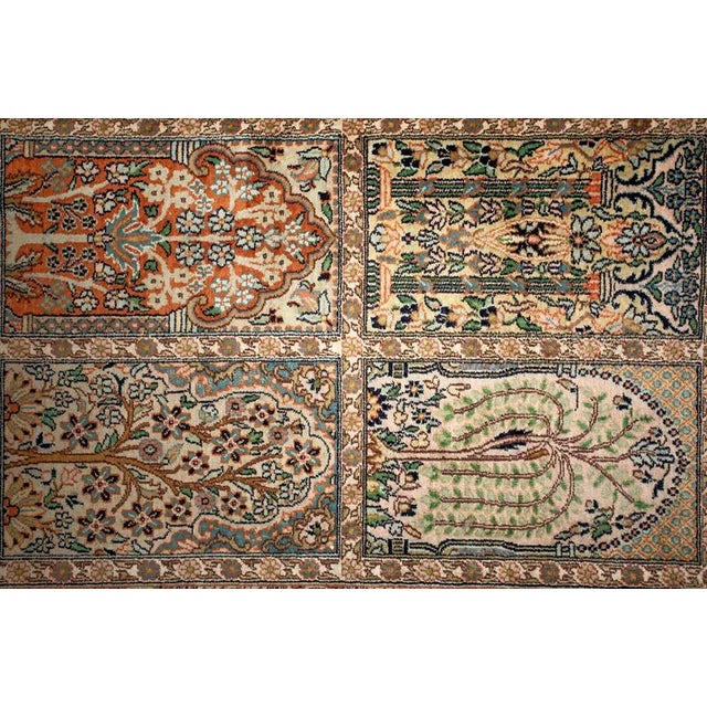 Large Vintage Kashmir Silk Rug For Sale - Image 10 of 12