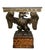 Each with a grey rectangular marble top over a frieze carved with vitruvian scrolls, carved eagle supports sitting on faux...