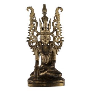 Gilt Bronze Jambupati Buddha, Burma, 1700s For Sale