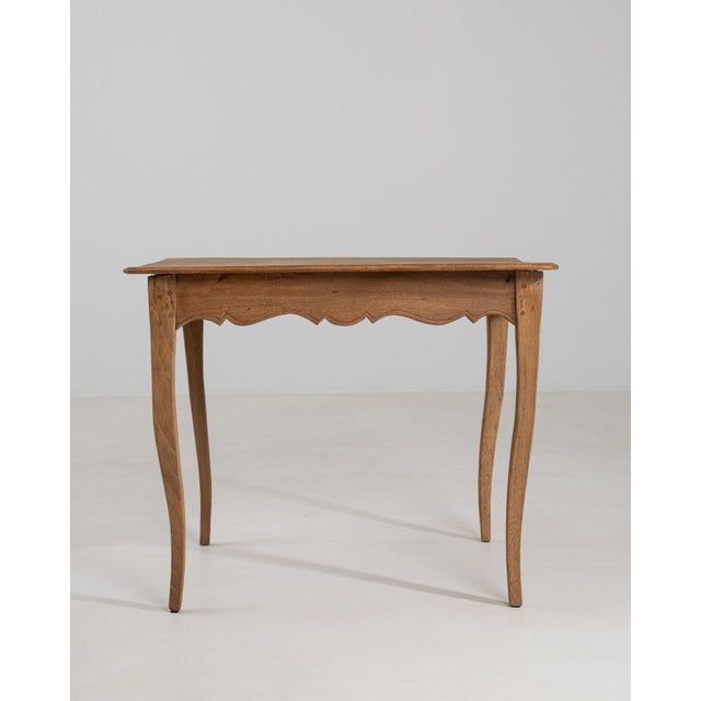 19th Century France Weathered Honey Oak Carved Oak Side Table For Sale - Image 4 of 11