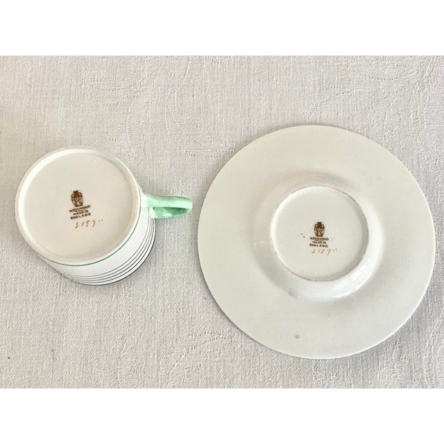 Antique Wedgwood Pattern 5157 Art Deco Demitasse Cup and Saucer Mint Condition For Sale - Image 10 of 12