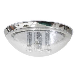Space Age Ice Bubble Glass Ceiling Lamp from Hillebrand Leuchten, 1970s For Sale
