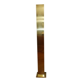 Late Mid-Century Casella Skyscraper Gold-Tone Brass Floor Lamp For Sale