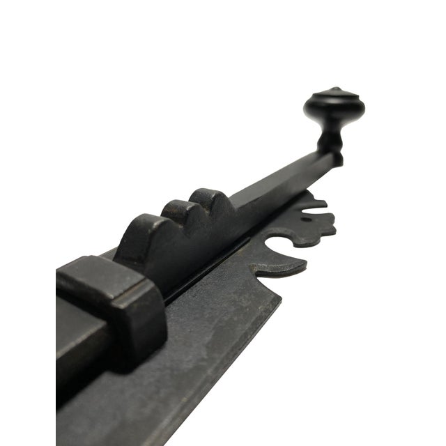 Pair of Vintage Spanish–style Metal Sliding Bolt Gate Latches For Sale - Image 4 of 6