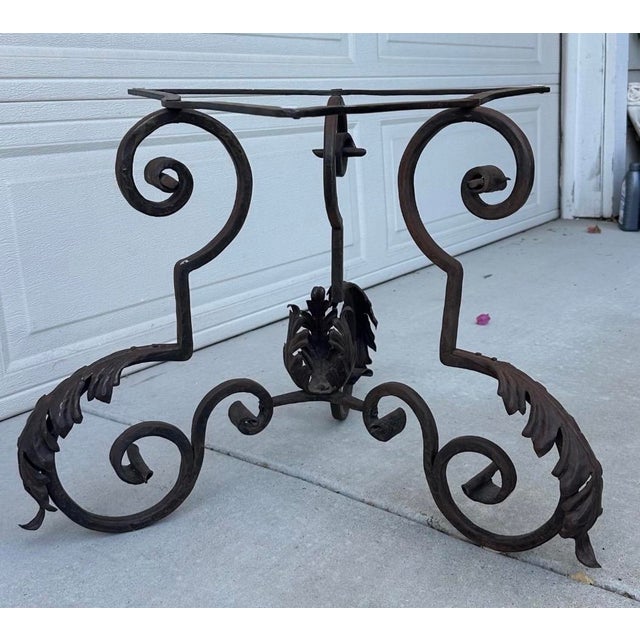 French Art Nouveau Iron Coffee Table With Italian Carrara Marble Top, Late 19th C. For Sale - Image 14 of 18