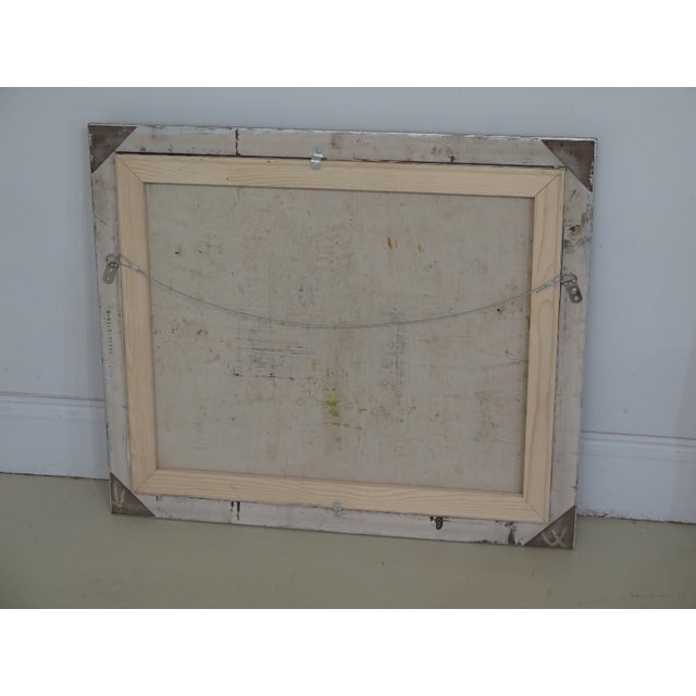 Textile 1990s Paris Street Scene Oil Painting on Canvas ~ Silver Frame For Sale - Image 7 of 7