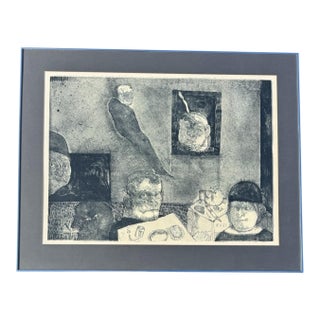 Jose Luis Cuevas (Mexican 1934-2017) "The Poet in the Dining Room," 1972 For Sale