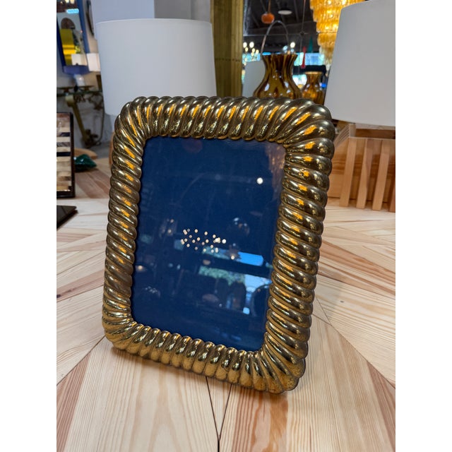 Vintage Gold-Tone Rope Picture Frame For Sale In Los Angeles - Image 6 of 7