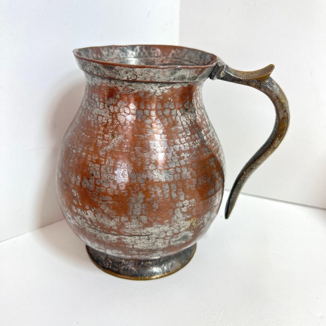 Silver Hand Hammered Tinned Copper Water Jugs – Set of 6 For Sale - Image 8 of 14