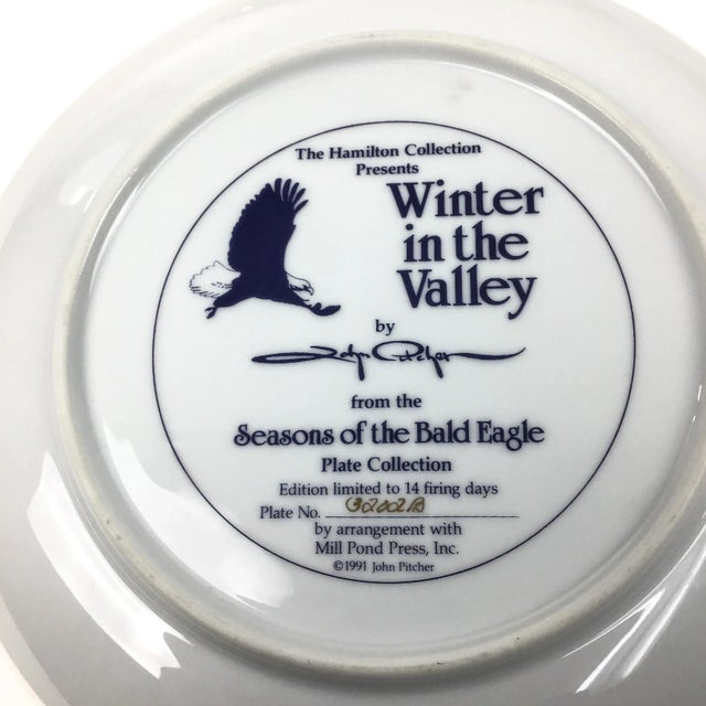 1990s Collectible Porcelain Printed Bald Eagle Series Plate For Sale In Portland, ME - Image 6 of 7