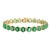 15 Carat Natural Emerald & 2.8 Carat Diamond Tennis Bracelet 14 Kt Yellow Gold For Sale - Image 9 of 18