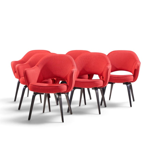 Mid-Century Modern Eero Saarinen for Knoll Mid Century Bentwood Executive Dining Chairs - Set of 6 For Sale - Image 3 of 11