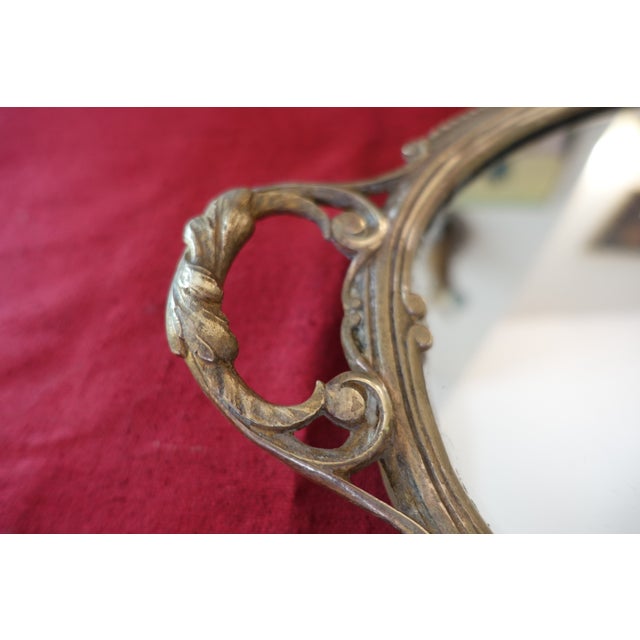 Early 20th Century Centerpiece in Gilded Bronze and Mirror For Sale - Image 3 of 5