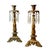 An elegant pair of late 19th century French dore bronze candlesticks, beautifully cast with a richly detailed grapevine...