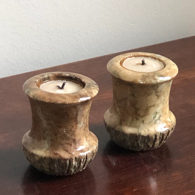 Mid-20th Century Brutalist Marble Candle / Votive Holders — a Pair For Sale - Image 10 of 12