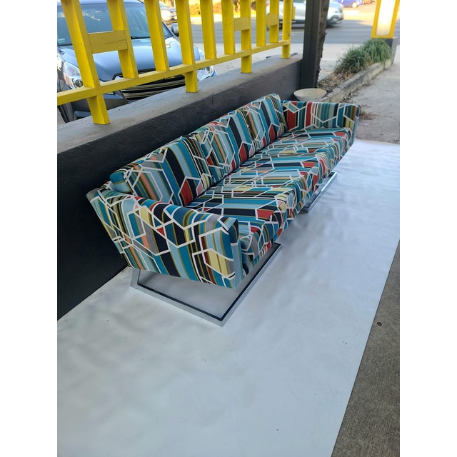 Milo Baughman Thayer Coggin Cantilever Chrome Sofa For Sale - Image 14 of 17