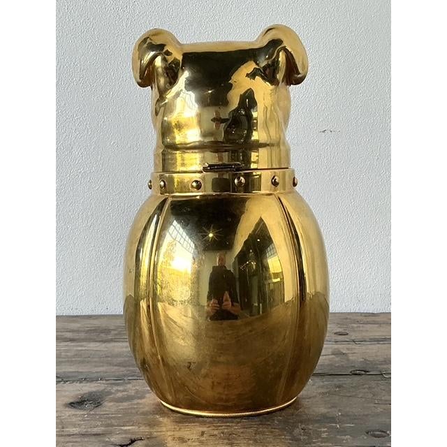 Metal Vintage Italian Brass Frenchie Wine Cooler For Sale - Image 7 of 12