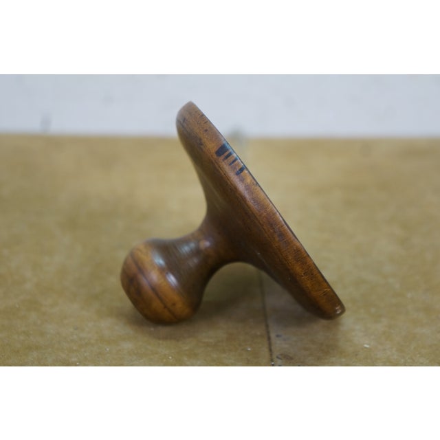 Wood Primitive Antique American Carved Country Wood Sheaf of Wheat Butter Stamp Press For Sale - Image 7 of 9