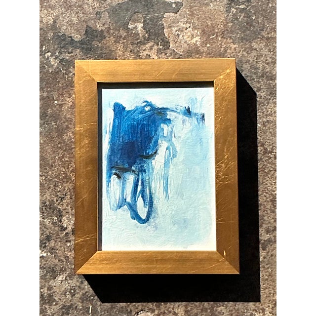 Mid-Century Modern Vintage Original Abstract Oil Painting on Board For Sale - Image 3 of 12