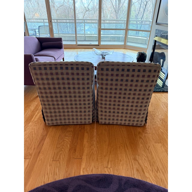 Pair of R Jones Checkerboard Club Chairs For Sale - Image 9 of 9