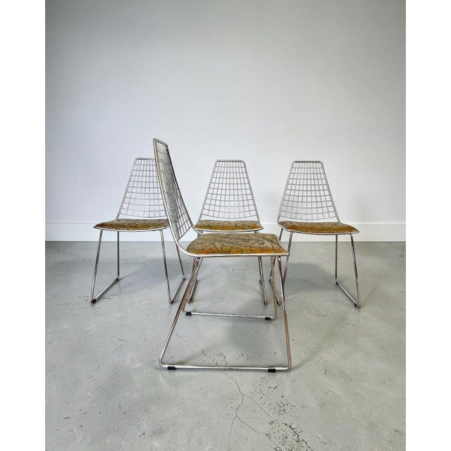 Designer Chairs in Hand-Decorated Leather and Steel, 1970s, Set of 4 For Sale - Image 11 of 18