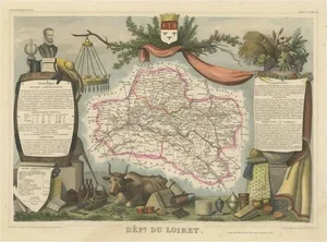 Antique Map of the Department of Loiret, France