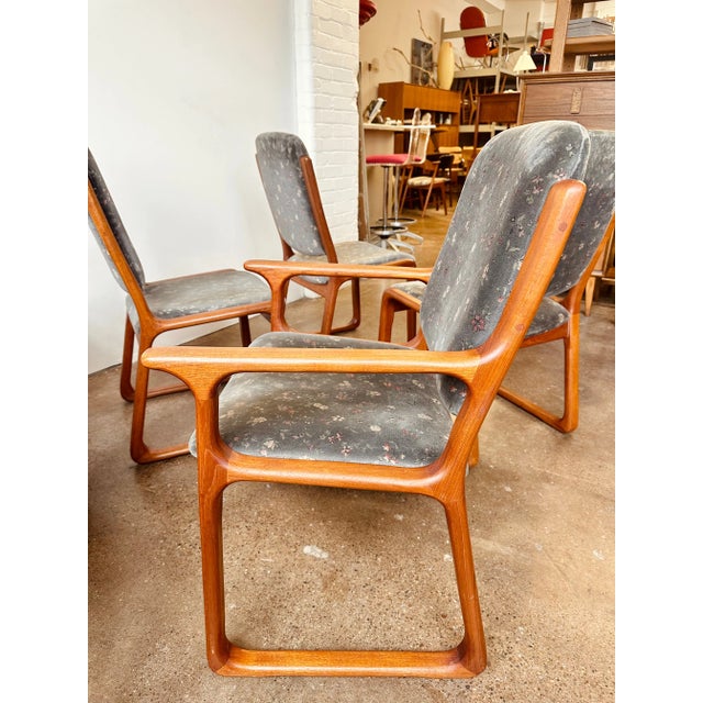 Upholstered Danish Teak Dining Chairs - Set of 6 For Sale - Image 9 of 12